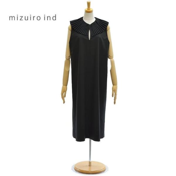 mizuiroind（ミズイロインド） 2-250096 プリーツカラー ノースリーブ