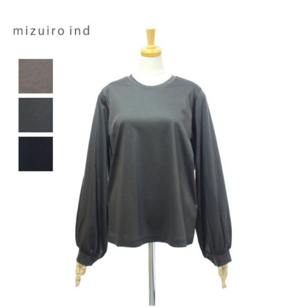 SALE30%OFF //mizuiro ind ミズイロインド クルーネック パフスリーブ プルオーバー 4-210026 mizuiro ind ミズイロインド クルーネック パフスリーブ プル