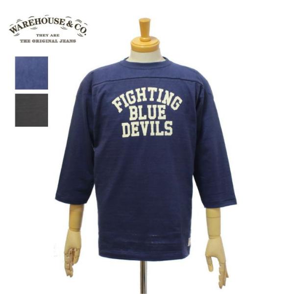 WAREHOUSE（ウエアハウス） Lot 4063「BLUE DEVILS」7分袖フットボール