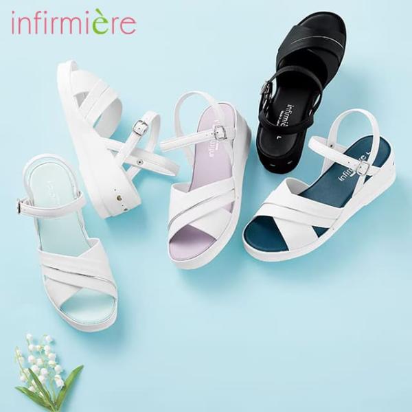 アンファミエ限定モデルかかと後部のハート型エアー窓と前滑り防止の足先グリップアンファミエこだわりのオリジナルデザインです！【POINT】・人気のクロスデザインをシャープなシルバーマイラーで引き締め！・安定感のあるクロスベルト・バックバンドは...