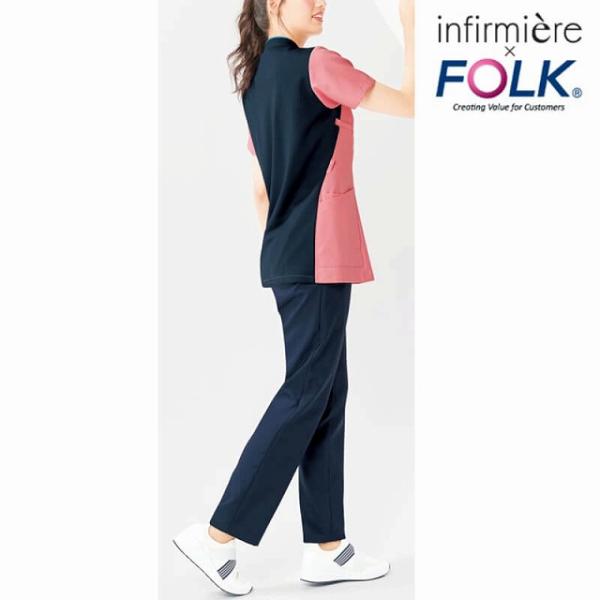 エイミーちゃん❤︎FOLK ナーススクラブ アンファミエ 送料無料 FOLK スクラブ 医療 前開き 白衣