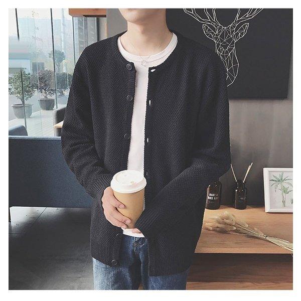 カーディガンメンズファッションカーデセーターニット素材ブラックグレーホワイトミドル丈カジュアルお兄系丸首 Pf1 Infit Store2 通販 Yahoo ショッピング