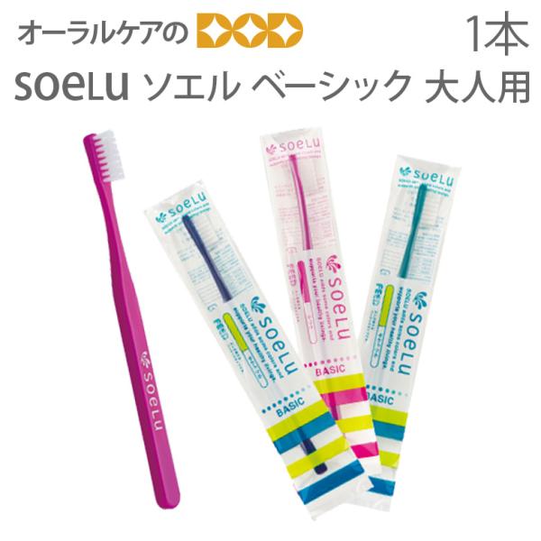 10/11限定3%OFFクーポン！歯ブラシ ソエル soelu ベーシック BASIC 一般成人用 1本 メール便可 40本まで 即発送