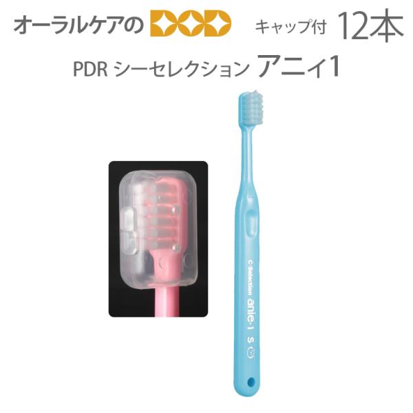 10/18限定3%OFFクーポン！歯ブラシ 子供 PDR シーセレクション アニィ1 キャップ付 ソフト 12本 ジュニア 幼児 メール便可 2セットまで