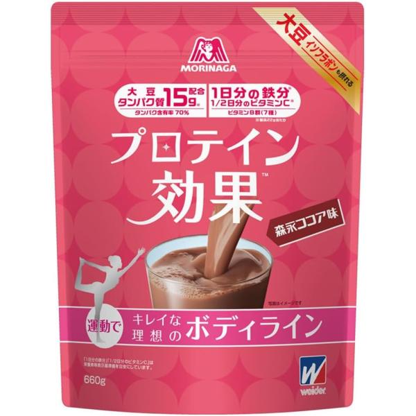 他サイト： 森永 プロテイン効果 660g 森永ココア味 ウイダー プロテイン 理想のボディライン たんぱく質の商品画像