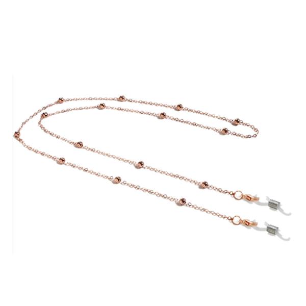 こちらの商品ページのタイプはピンクゴールドです。セレブ感あふれる上品なデザインのメガネチェーン「エレガントボール」ボール金具がアクセントになり、お洒落で豪華な雰囲気が漂います♪ゴールド、シルバー、ピンクゴールド、ブラックの全4色♪ファッショ...