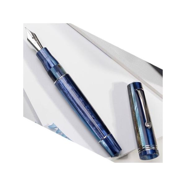 レオナルド モーメントゼロ ハワイブルー 万年筆 14Kニブ M inheritpen_140249969