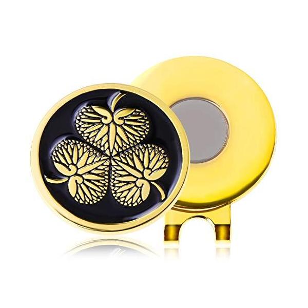 Don Flyee ゴルフ マーカー マグネット 徳川家康 家紋 葵紋 合金製 ハット クリップ E0024