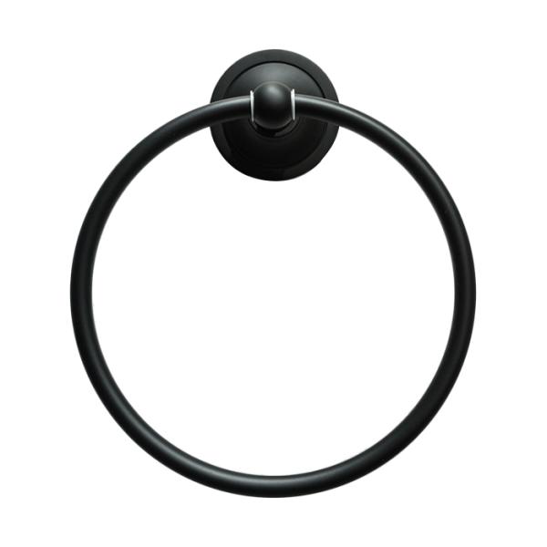 タオル掛け タオルリング 黒 ブラック W180×D68×H205 INK-0801135H
