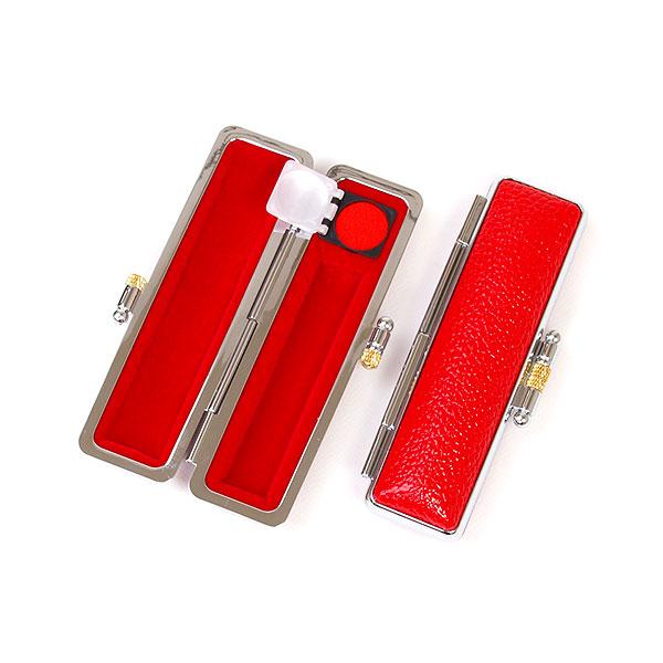 【極美品】エルメス 印鑑ケース 赤 レッド ご印鑑ケース・丸寸胴用・ネオクロームケース・牛もみ革（外装レッド