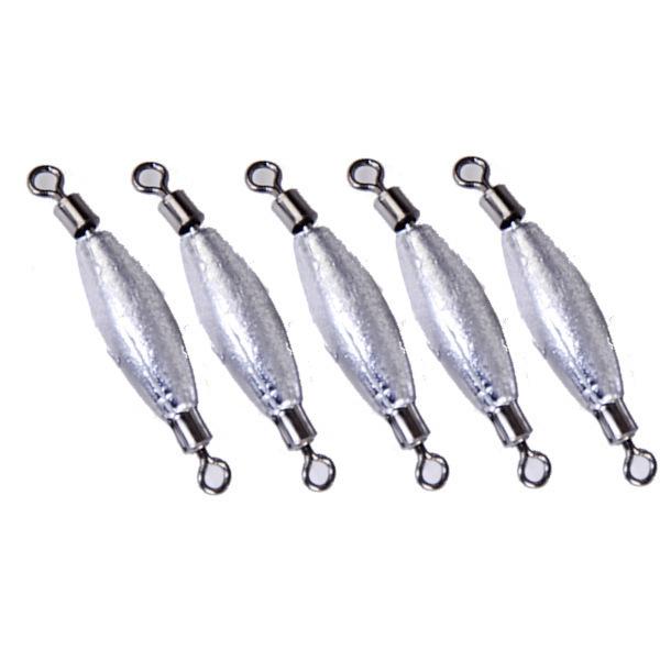 釣りオモリ(サルカン付き)２キロ６本セット ローリングサルカン付き おもり 5個セット 1.5号(約6g) (A62