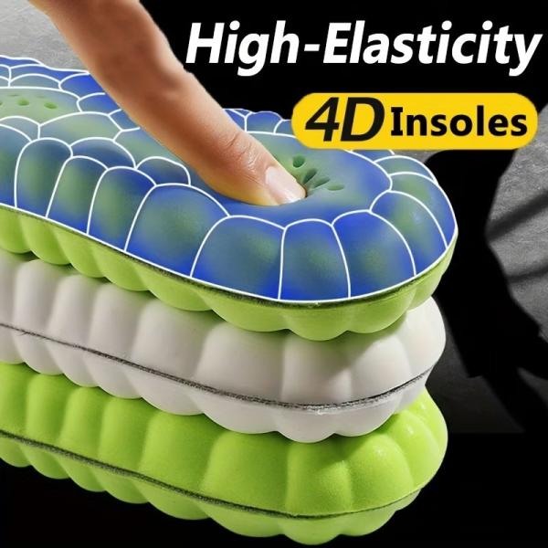 4D スポーツインソール PU 超ソフト 高弾性 靴パッド 消臭クッション アーチサポート ランニングインソール フットインソール