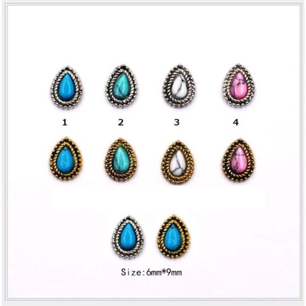 10個入り メタルパーツ コンチョ ターコイズ風 ゴールド シルバー ネイルパーツ ネイル用品 ラウンド オーバル ティアドロップ アート デコ素材 Buyee Buyee Japanese Proxy Service Buy From Japan Bot Online