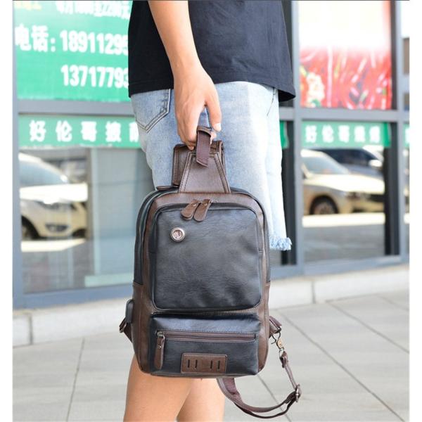 ボディバッグ メンズ USBポート搭載 pu レザー 肩掛け 斜め掛けバッグ ショルダーバッグ ワンショルダー 大容量 機能性抜群 人気