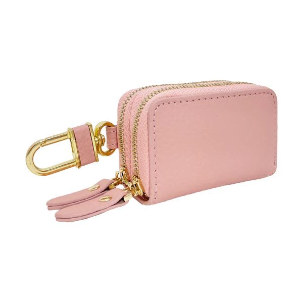 材質:レザー特徴:落下防止|回転可能付属コンポーネント:キーケース|フック? 留め具の種類: ファスナー? サイズ：【外寸（約）】 幅：約8.3cm 高さ：約5.3cm 厚み：約3.5cm【素材】本革? ダブルファスナーですっきり保護！本革...