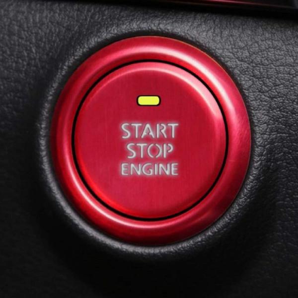 SHANGRI-LA マツダ3 Mazda3 CX-30 アルミ製 エンジン スタート ボタン カバー リング 2点セット 両面テープ付き