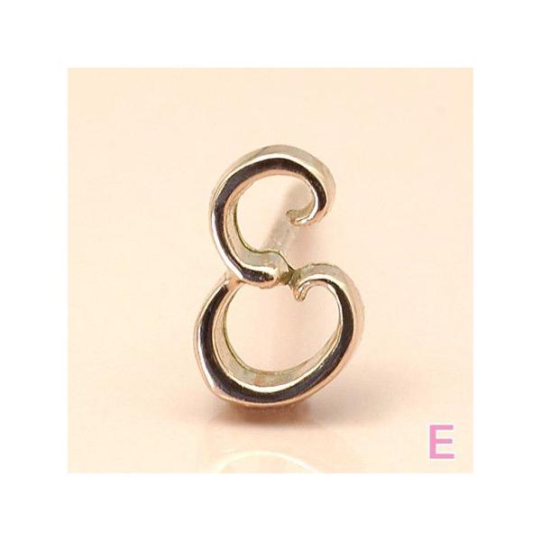 イニシャル ピアス 片耳 筆記体 E 10金 ゴールド K10 : イノセント