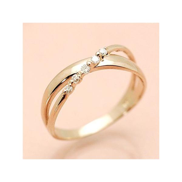 レディース ピンキーリング ダイヤモンド 18金ピンクゴールド K18PG