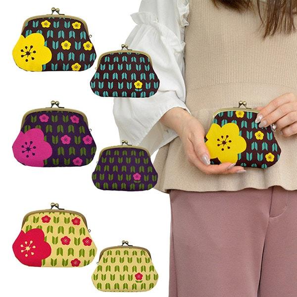 亥之吉 親子がま口 矢絣梅 小豆 抹茶 ミント がま口財布 小銭入れ