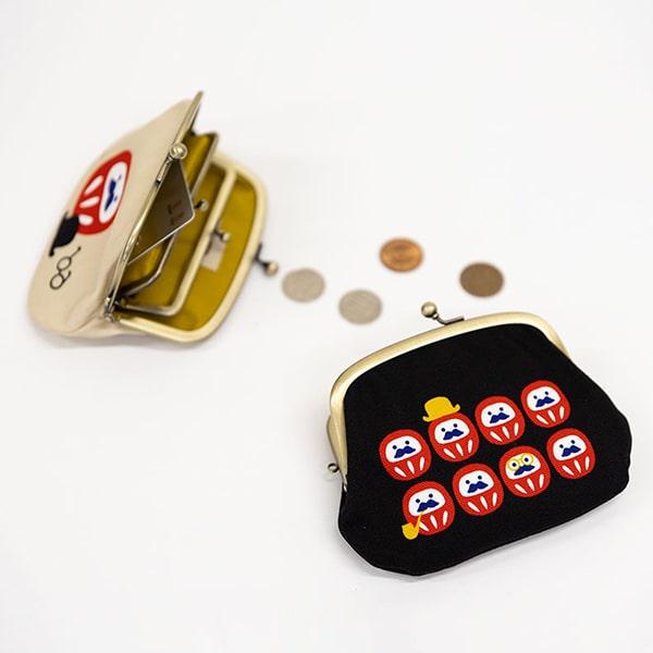 だるま 亥之吉 親子がま口 だるまエイト 黒 ベージュ 達磨 ダルマ