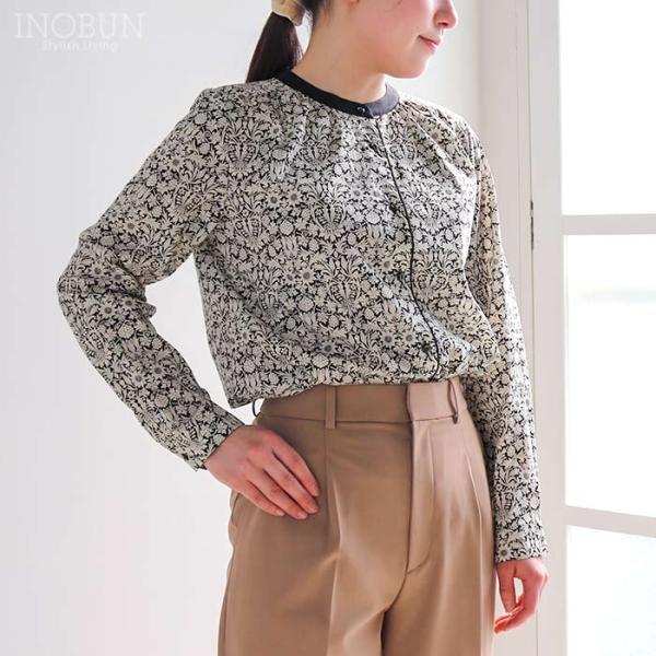 イノブン別注 J.Sloane LIBERTY クレリック衿ブラウス Mortimer/ZE