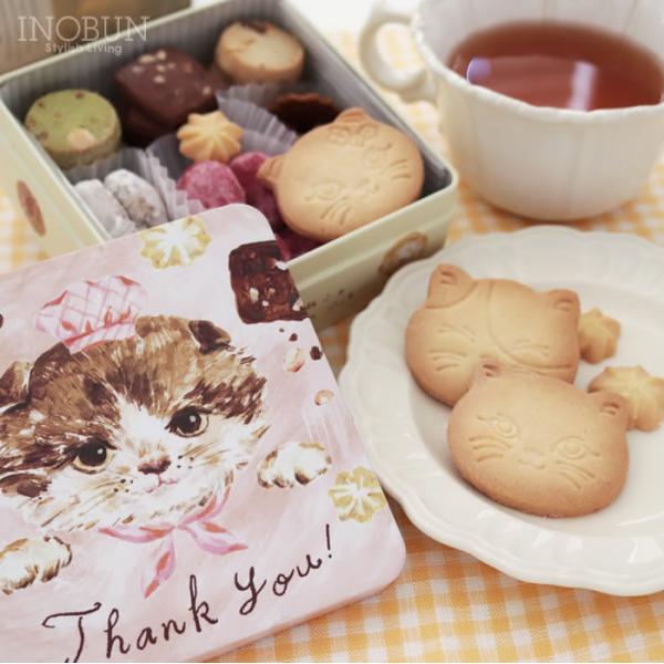 ●【あすつく】をご希望のお客様へ●お届け指定日で【あすつく】をお選び下さい。ただし、12時までの受付となります。お礼や感謝の気持ちを伝えやすい「Thank you」の文字と可愛いネコが描かれたパッケージが印象的で、サクほろ食感のクッキーを詰...