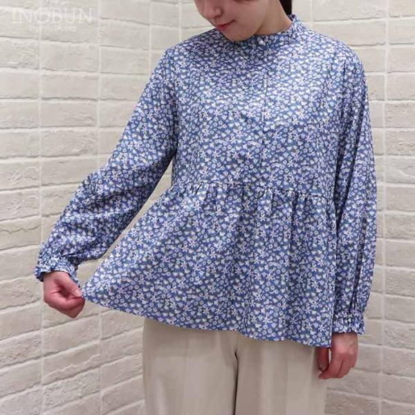 Crespi クレスピ リバティ GALLERY GARDEN 切り替えフレアブラウス 長袖 38サイズ Oriana オリアナ LIBERTY