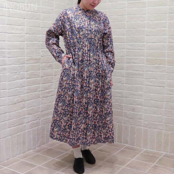 Parkes リバティ ウエストシャーリングワンピース Mサイズ Joan/25AU ジョーン 長袖 LIBERTY パークス