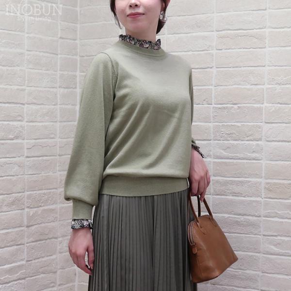 sosotto コットンカシミヤ リバティ フルカラープルオーバー Mサイズ ライトグリーン Strawberry Thief ストロベリー・シーフ LIBERTY ソソット