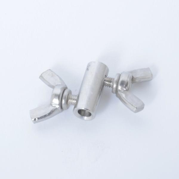 ※足くくり罠の消耗交換用パーツです。踏み板セットやスプリングなど、他のパーツは付属していません。足くくり罠に必ず必要な止めねじ（蝶ねじ）を提供しますワイヤロープ Φ５ｍｍ用です材質は ステンレスです用途 その１：過締り防止（法規で必ず取り付...