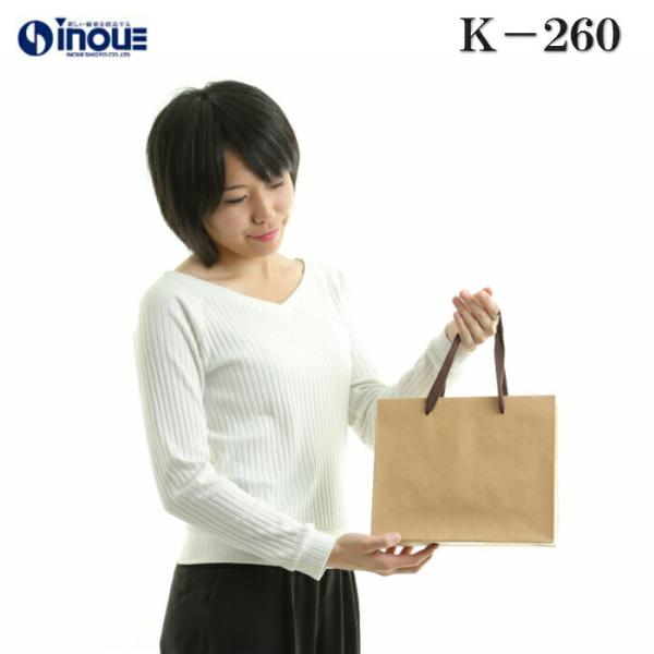 紙袋 手提げ クラフト K-260 1セット10枚 260x90x210｜手提袋 クラフトバッグ 茶色 無地 手提げ 小 業務用 手提げ ペーパーバッグ ラッピング用品 ラッピング …