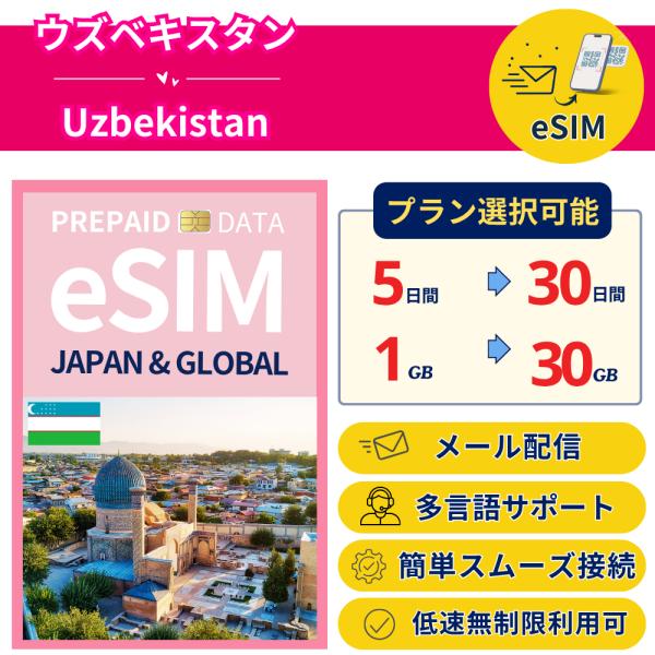 通信キャリア： Unitel Uzbekistanデータプランの詳細：　データ通信のみ（５G/４G/LTE→全て実装！）テザリング：ありIPアドレス：海外ローミング利用制限後DATA通信速度：データ通信終了(追加購入可能）♪eSIM の有効...