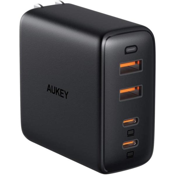 【在庫あり】AUKEY PA-B7-BK USB充電器 Omnia Mix4 100W USB PD対応 USB-A 2ポート/USB-C 2ポート ブラック ノートPC　スマホ【B1】