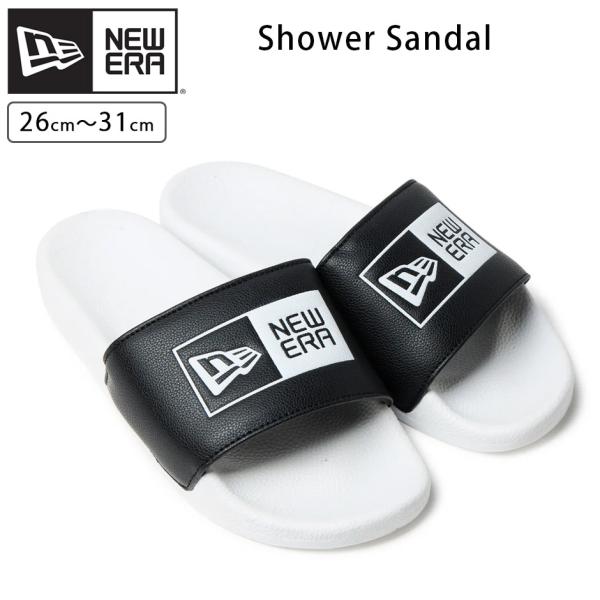 ニューエラ ボックスロゴ シャワーサンダル NEW ERA スライド サンダル メンズ レディース SANDAL ブランド 大きいサイズ ブラック ホワイト