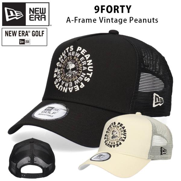 ニューエラ 9FORTY ゴルフ ピーナッツ ヴィンテージ サークル ロゴ メッシュキャップ NEW ERA 940 サイズ調整 メンズ レディース ブランド A-Frame