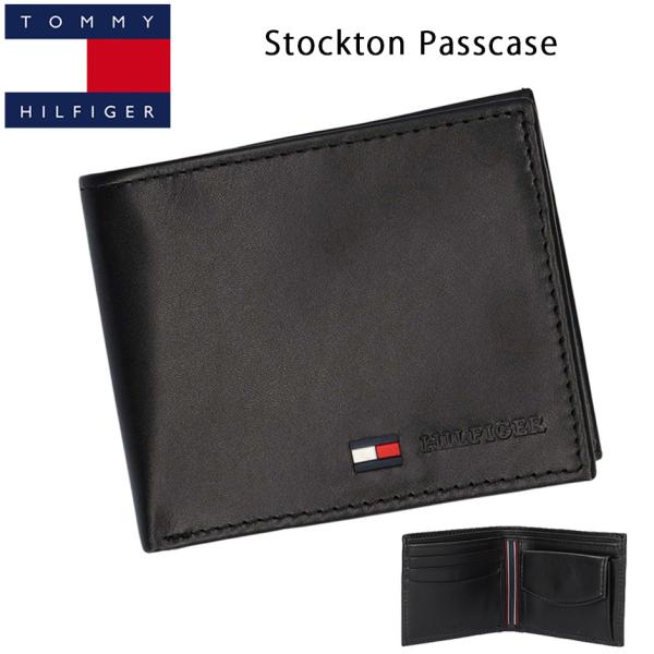 トミーヒルフィガー ストックトン パスケース TOMMY HILFIGER 財布 本革 メンズ レディース ブランド 折りたたみ財布 スリム 大人 シンプル 二つ折り
