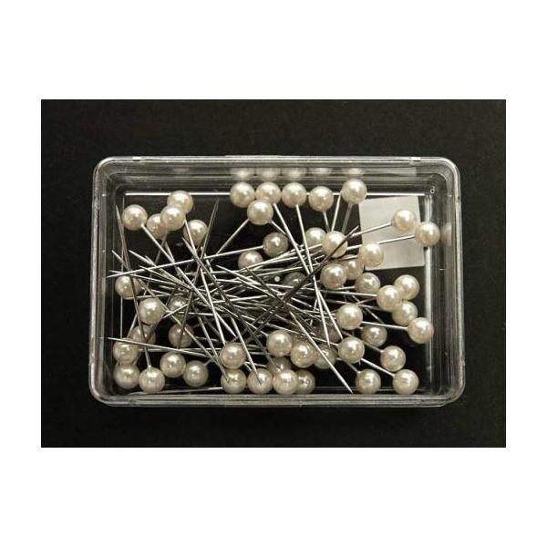 志賀昆虫展翅用玉針（５０本入り）ステンレス製パール頭付き太さ：約０．６ｍｍ長さ：約３０ｍｍ
