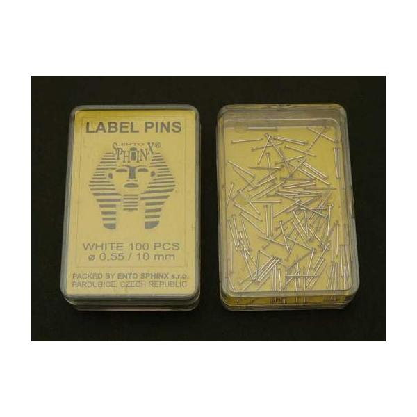 エントスフィンクス（ラベルピン）ラベル用ピンホワイトメッキ長さ：約１０ｍｍ太さ：約０．５５ｍｍ約１００本入りチェコ共和国