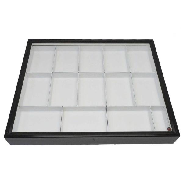 【ＵＶカット】ユニットボックス式ドイツ型標本箱（黒）【大箱小箱】セットペフなし大型標本箱（茶）サイズ：507×418×60mmペフからガラス面までの高さ：約41mm内寸の目安：483×394mm※標本箱のユニットボックスを入れる面は板張り仕...