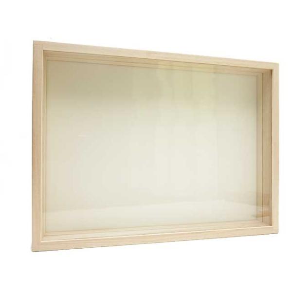 ２０１５年７月２６日入荷分よりロットが変わりました。底板の一部に合板を利用することにより強度、耐久性共に上がっております。桐製標本箱：特大型（ガラス蓋）Ver.2016サイズ：392×292×58mmペフの厚さ：約6mmペフからガラス面まで...