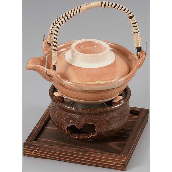 土瓶蒸し器 素焼き 4セットと受け皿1枚付き 土瓶蒸し 4セット