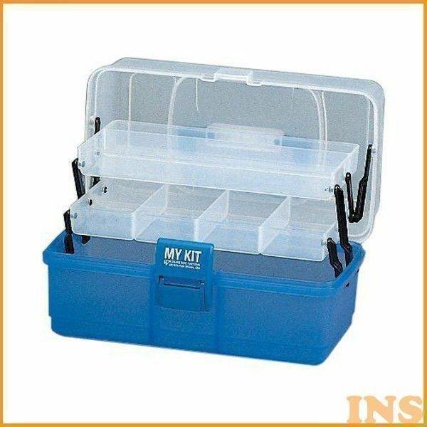 0121pointo★★詳細情報＆おトク情報は下記をご確認下さい★★マイキット 27 クリア/クリアブルー細かいパーツや作業用品をきれいに整理できる小型工具ケースです。工具の他にも裁縫道具等、家庭内での小物収納に最適！フタの開閉に連動する２...