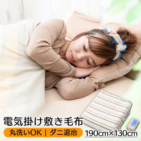電気掛敷毛布 丸洗い ダニ退治 ふかふか フランネル素材 快適　暖かい TEKNOS（テクノス） 電気毛布 敷き毛布 洗える 洗濯可 丸洗い ダニ退治