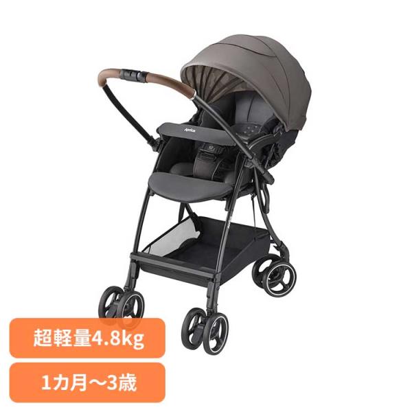 他サイト： アップリカ ベビーカー 簡単 ファーストベビーカー A型ベビーカー ベビー用品 ラクーナエアー プラス グレー Apricaの商品画像