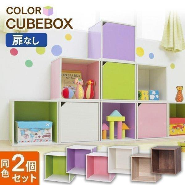 IRIS OHYAMA カラーボックス 扉付き 収納 本棚 おしゃれ 棚