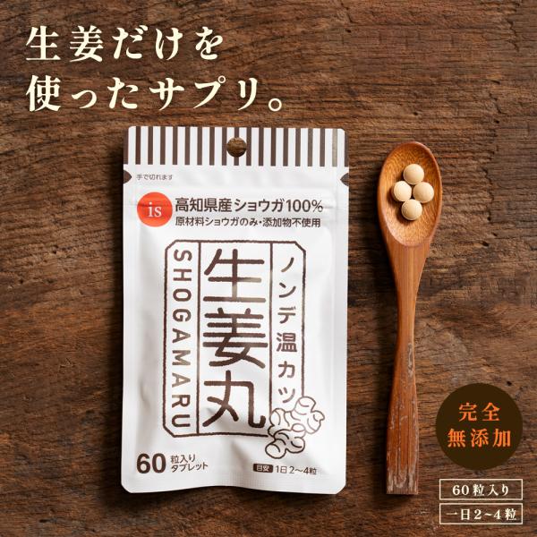 ノンデ温カツ「生姜丸」高知県産生姜100%無添加サプリメント 生姜サプリメント