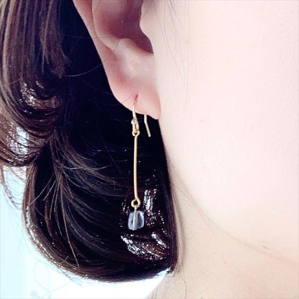 Pesca&Noce】 ピアス 水晶とブルームーンストーン 6月誕生石