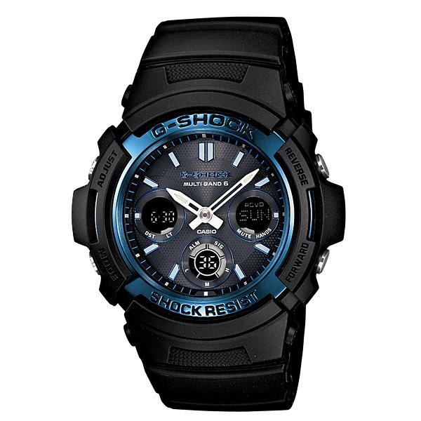 G-SHOCK Gショック ジーショック AWG-M100シリーズ カシオ CASIO 電波 ソーラー アナデジ 腕時計 ブラック ブルー AWG-M100A-1A