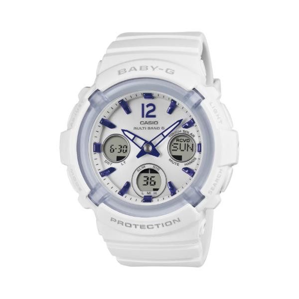 BABY-G ベビーG ベビージー レディース BGA-2800 シリーズ カシオ CASIO ソーラー電波 アナデジ 腕時計 ホワイト ブルー BGA-2800-7A3JF 国内正規モデル