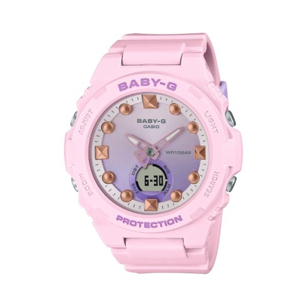 BABY-G ベビーG ベビージー カシオ CASIO アナデジ 腕時計 ピンク パープル ペールピンク 薄紫 ノスタルジック BGA-320-4A 逆輸入海外モデル